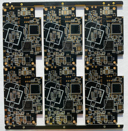 10layer 1.58mm χρυσός μαύρος πίνακας χρώματος PCB Immpedance υψηλής πυκνότητας πάχους