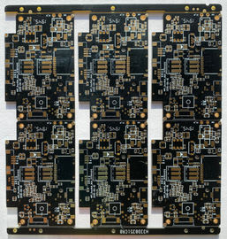 10layer 1.58mm χρυσός μαύρος πίνακας χρώματος PCB Immpedance υψηλής πυκνότητας πάχους